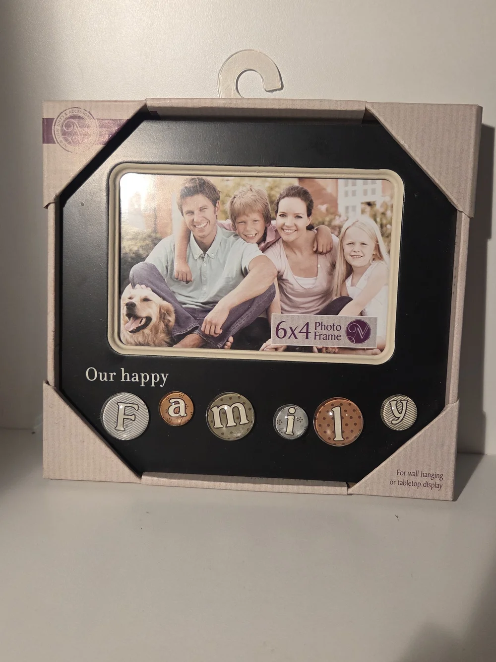 Our Happy Family Black 6x4 Photo Frame